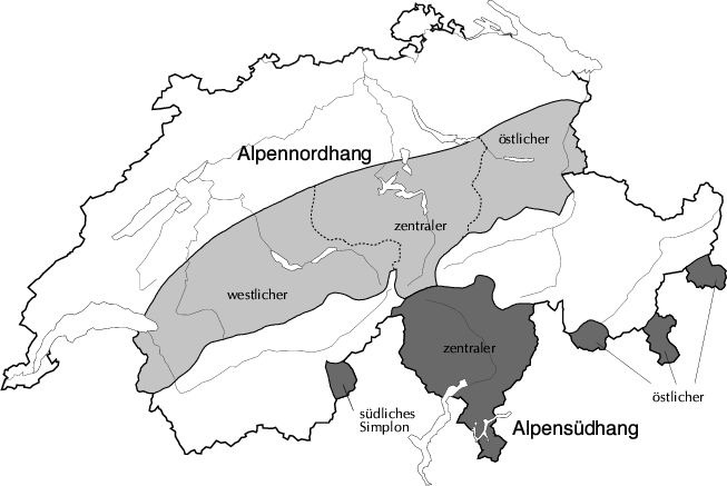 Alpennord- und Alpensüdhang